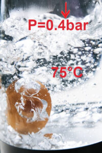 boiling egg at 0.4 bar atmospheric pressure